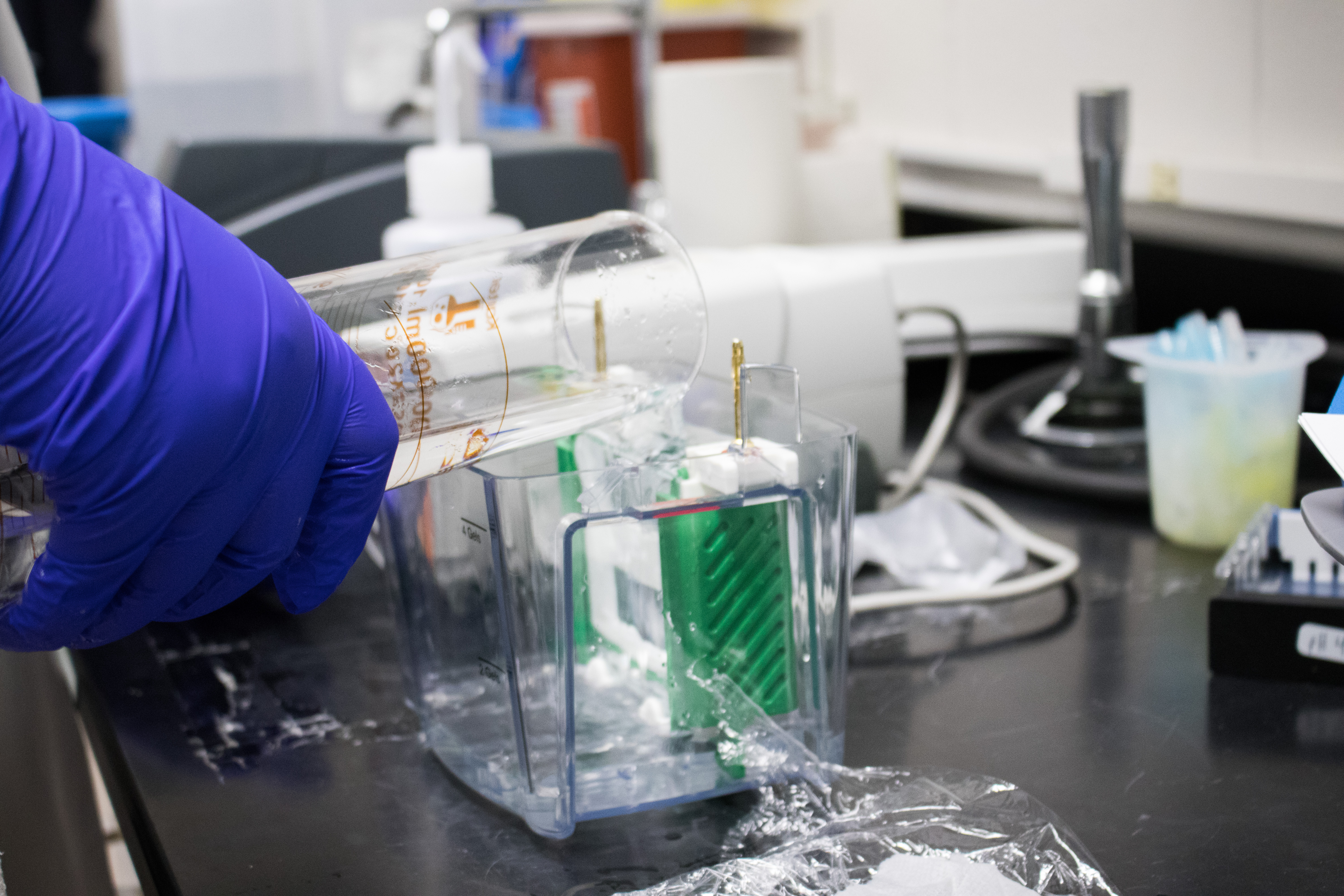student in lab